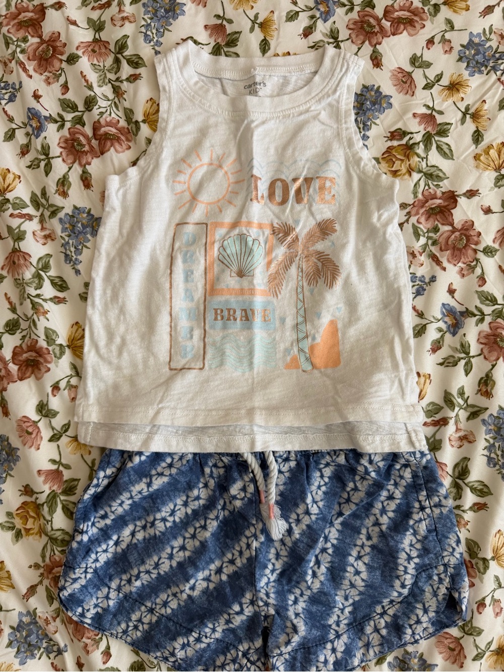 Carter's White Tank with Pastel Sun Graphic